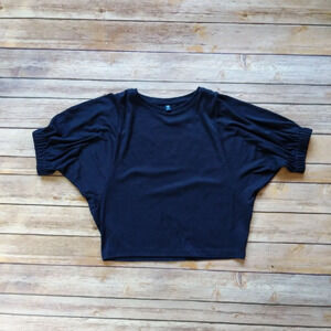 Uniqlo Blue Dolman Sleeve Shirt - 7/8y